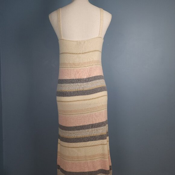 Z Supply Malibu Stripe Sweater  multi-stripe Midi Dress SZ S - Picture 3 of 6